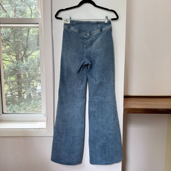 NWT Free People CRVY Wild Honey Denim Flare High Rise Jeans Blue - Picture 6 of 11